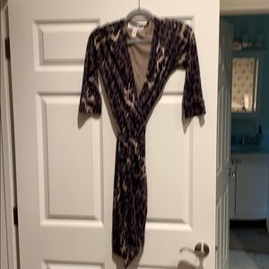 DVF vintage leopard wrap dress size 8